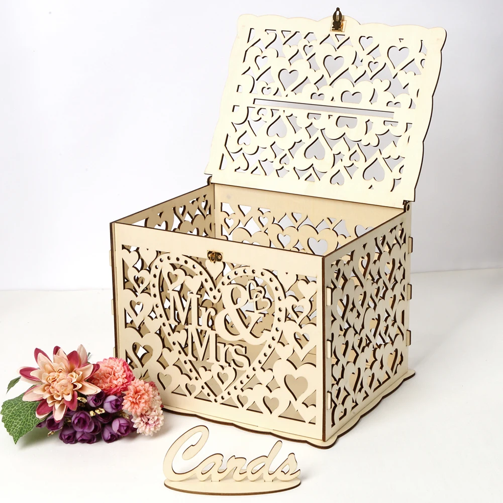 Caja de madera para tarjetas d - Wedding Card Box reseña y precio