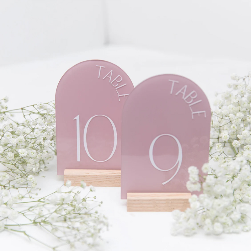 Números de mesa de boda acríli - Table Number Gold reseña y precio